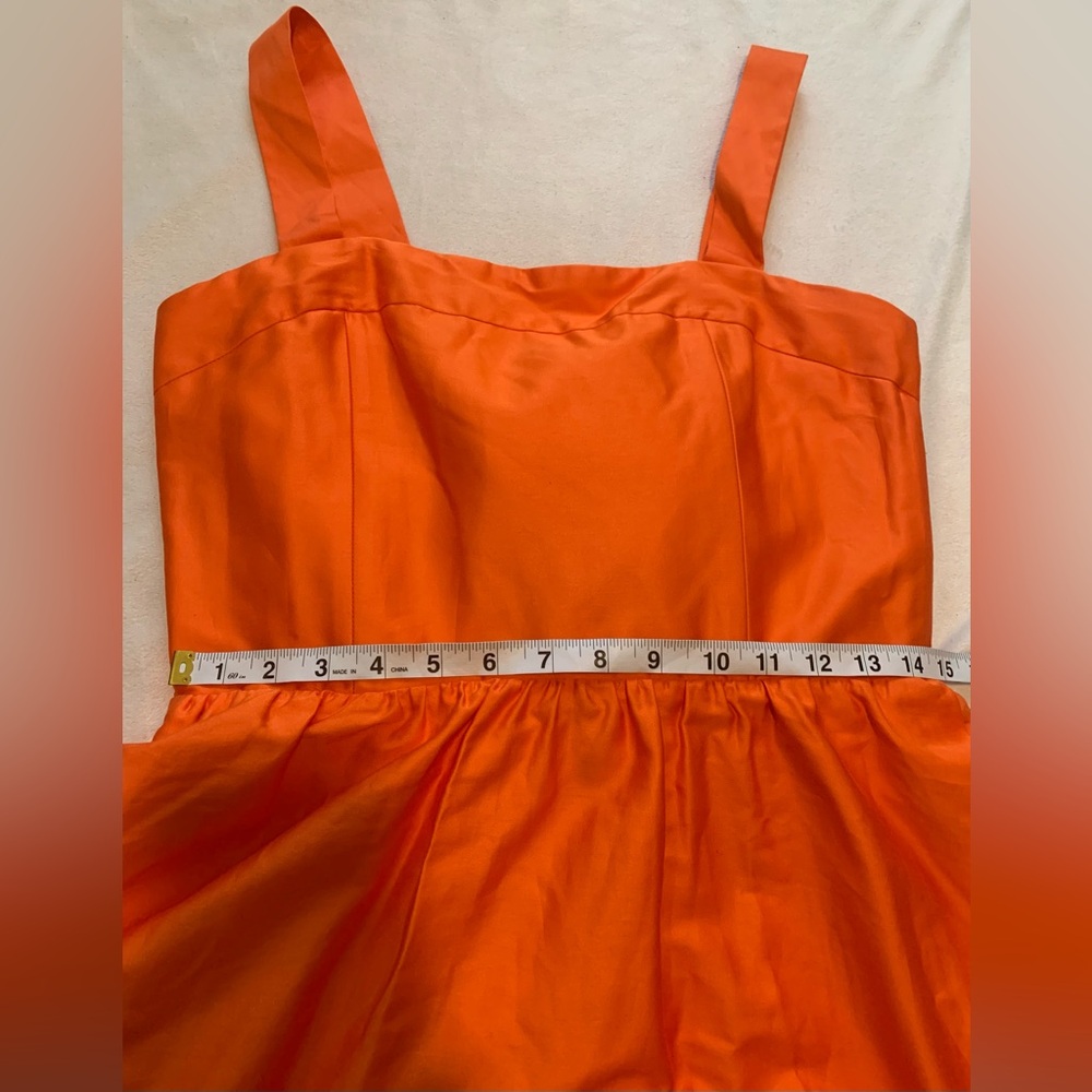 NWOT Alice + Olivia Saige Tie Back Mini Dress Size 12 Monarch Orange Cotton - Picture 10 of 16